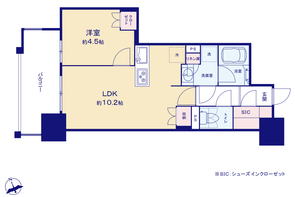 スクリーンショット 2025-04-30 030859 - 株式会社ランドアーズ|名古屋の中古マンション・一戸建て・賃貸管理・不動産売却 オープンレジデンシア大須門前町の間取り