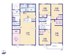 北名古屋市鍜冶ケ一色西_1号棟_間取区画図画像