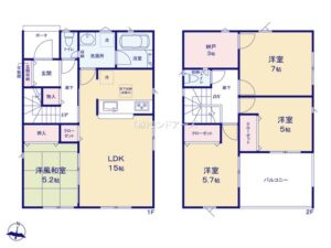 東郷町春木-第25_2号棟_間取区画図画像