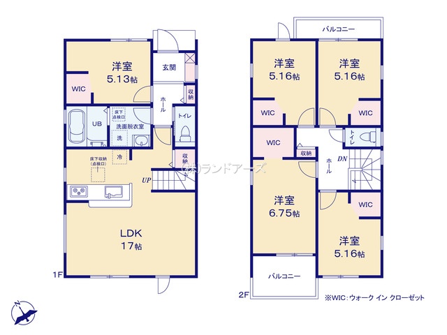 半田市平地馬場町1（建売・5LDK・3,180万円）の間取り図