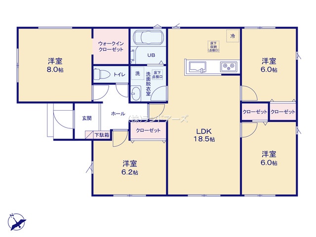 常滑保示町6丁目24-1期2（建売・4LDK・2,890万円）の間取り図