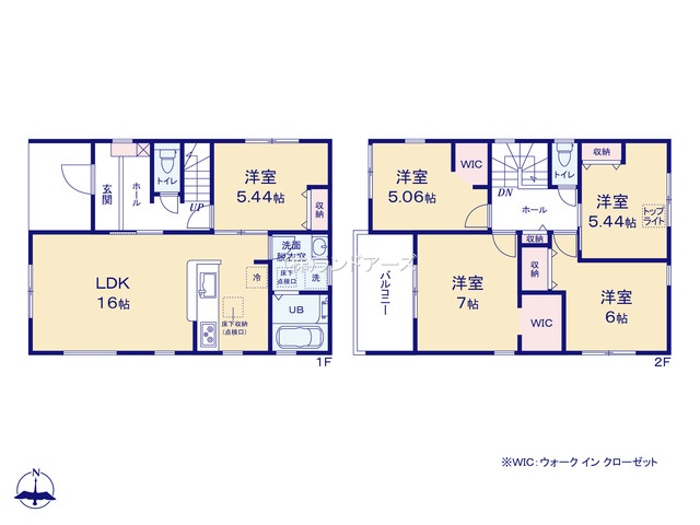常滑市新浜町Ⅲ2（建売・5LDK・2,480万円）の間取り図