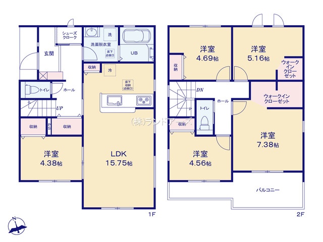常滑市白山町1（建売・5LDK・2,780万円）の間取り図