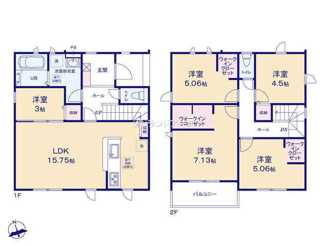常滑市白山町2（建売・5LDK・2,780万円）の間取り図