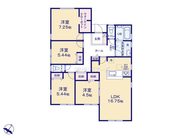 常滑市西之口2丁目7（建売・4LDK・2,980万円）の間取り図