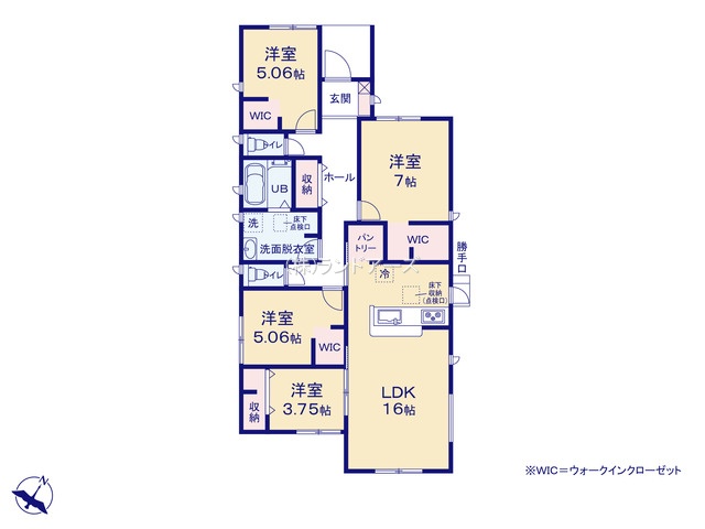 常滑市西之口2丁目8（建売・4LDK・2,980万円）の間取り図