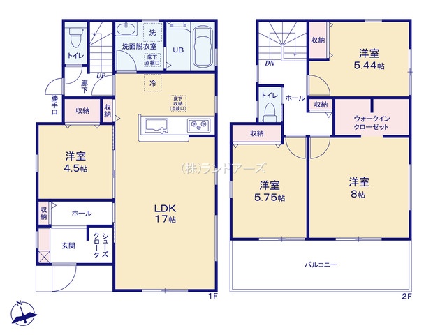 常滑市金山1（建売・4LDK・2,580万円）の間取り図