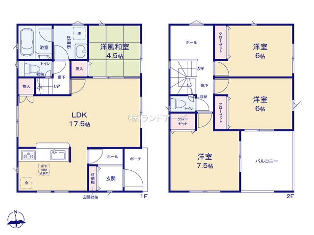 扶桑町高雄 第14-3（建売・4LDK・2,490万円）の間取り図