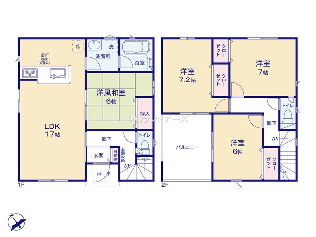 春日井市中切町Ⅴ1（建売・4LDK・3,190万円）の間取り図