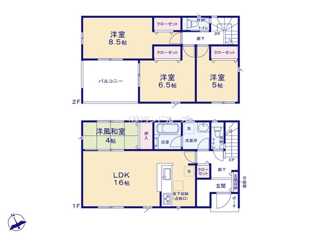 春日井市神屋町Ⅴ（建売・4LDK・3,190万円）の間取り図