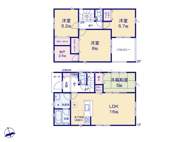東郷町白鳥Ⅷ1（建売・4LDK・3,490万円）の間取り図