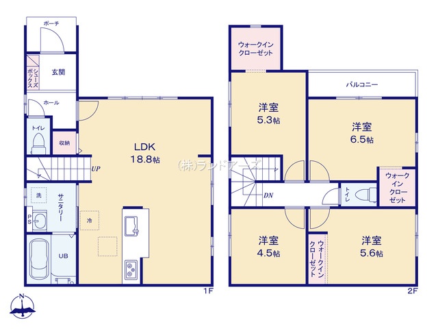 蟹江町桜1期1（建売・4LDK・3,499万円）の間取り図