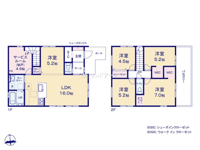 蟹江町桜2期2（建売・4SLDK （S）・3,699万円）の間取り図