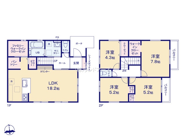 蟹江町桜2期3（建売・4LDK・3,699万円）の間取り図