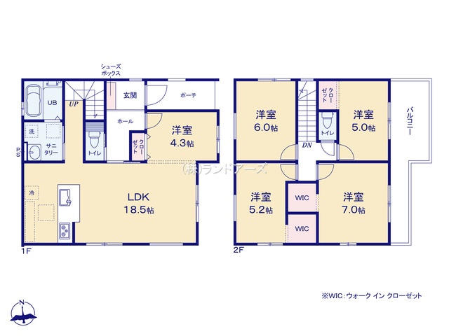 蟹江町桜2期4（建売・4LDK・3,699万円）の間取り図