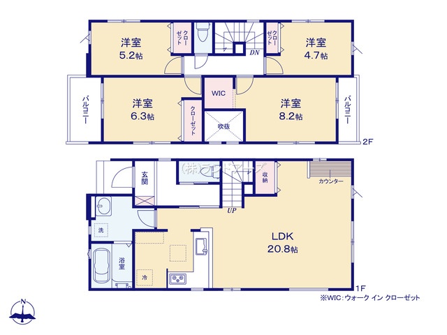 蟹江町泉（建売・4LDK・3,299万円）の間取り図