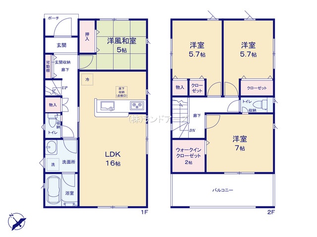 阿久比町白沢1（建売・4LDK・2,690万円）の間取り図