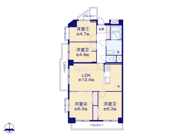 ロイヤル徳川園（・ 4LDK・2,280万円）の間取り図