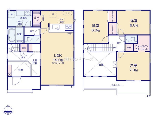 一宮市奥町1（建売・3LDK・3,080万円）の間取り図