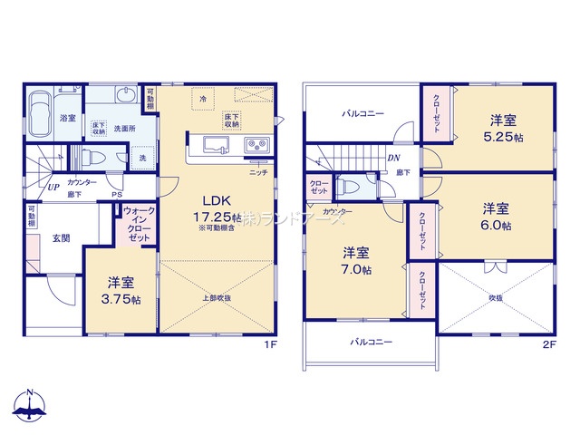 一宮市奥町5（建売・4LDK・3,280万円）の間取り図