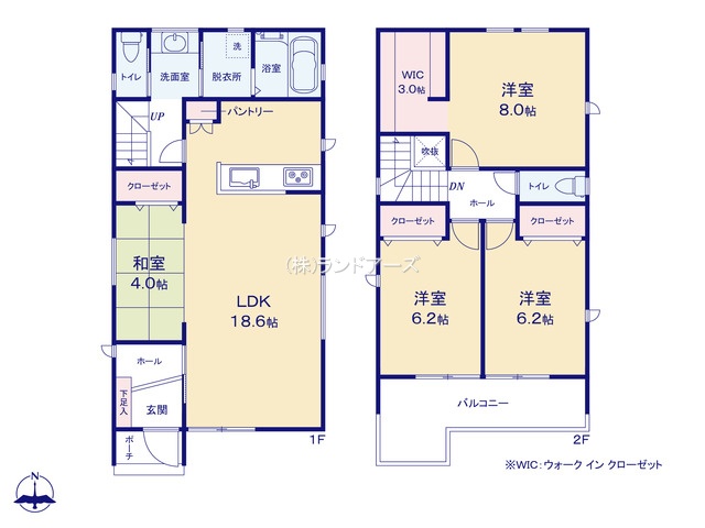 名古屋市中川区万場Ⅱ1（建売・3LDK・3,580万円）の間取り図