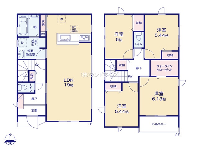 名古屋市中川区新家Ⅳ（建売・4LDK・3,280万円）の間取り図