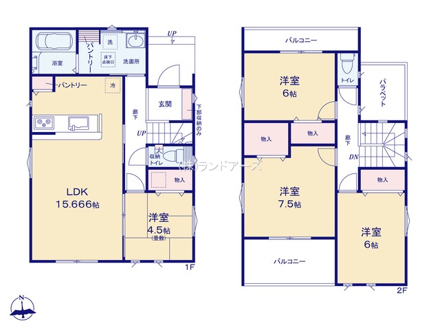 名古屋市港区大西Ⅱ13（建売・ 4LDK・3,690万円）の間取り図
