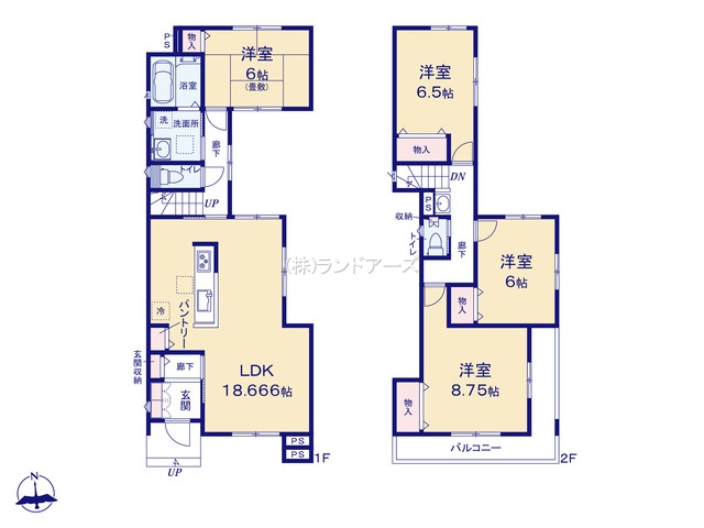 名古屋市港区大西Ⅱ17（建売・ 4LDK・3,590万円）の間取り図