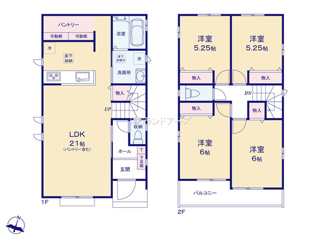 名古屋市天白区海老山町ⅡI（建売・ 4LDK・ 4,690万円）の間取り図