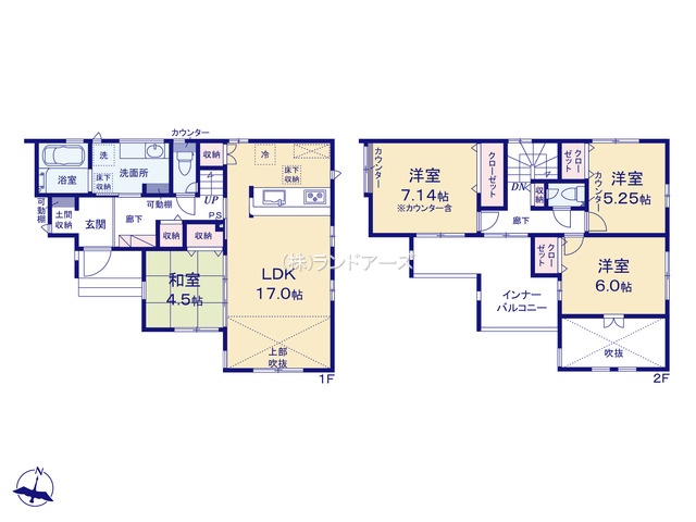 弥富市平島町五反割（建売・4LDK・3,290万円）の間取り図