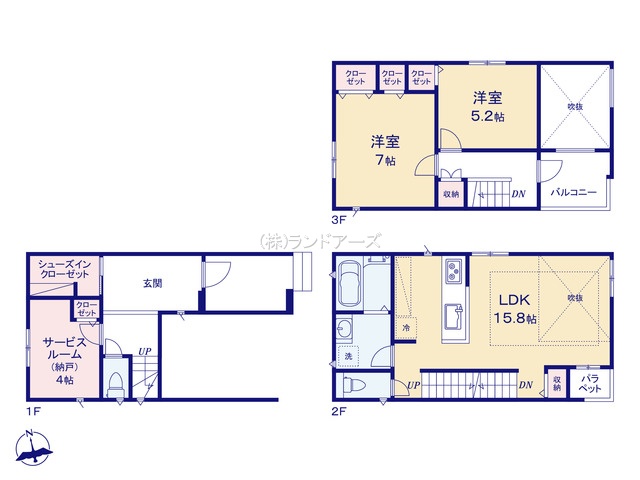 名古屋市東区矢田1（建売・2SLDK （S）・ 4,190万円）の間取り図