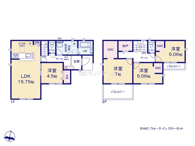 江南市河野町河野2（建売・4LDK・2,580万円）の間取り図
