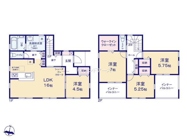 江南市河野町河野3（建売・4LDK・2,480万円）の間取り図