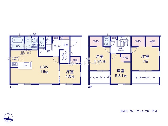 江南市河野町河野4（建売・4LDK・ 2,680万円）の間取り図
