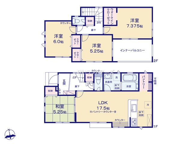 津島市中地町2（建売・4LDK・2,290万円）の間取り図