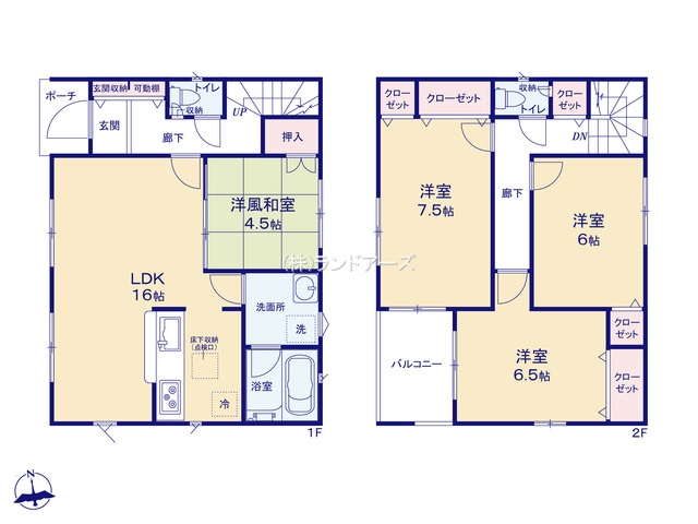 津島市中野町2（建売・4LDK・2,490万円）の間取り図