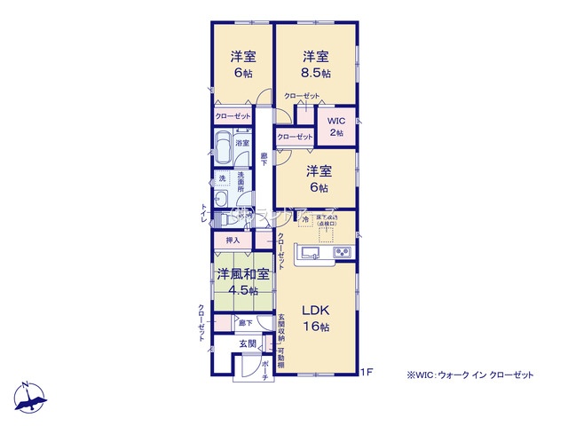 津島市北町Ⅱ（建売・4LDK・2,790万円）の間取り図