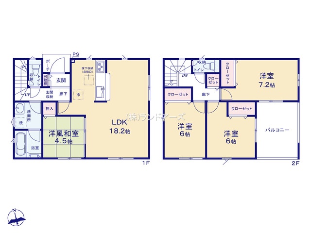 津島市江西町1（建売・4LDK・2,190万円）の間取り図