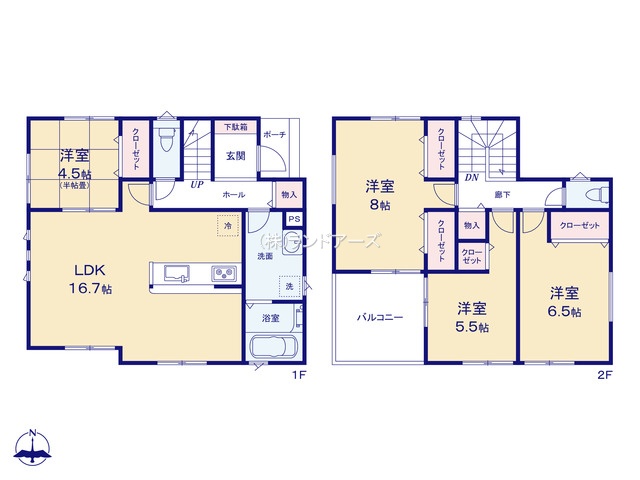 瀬戸市はぎの台Ⅱ1（建売・4LDK・ 3,099.9万円）の間取り図