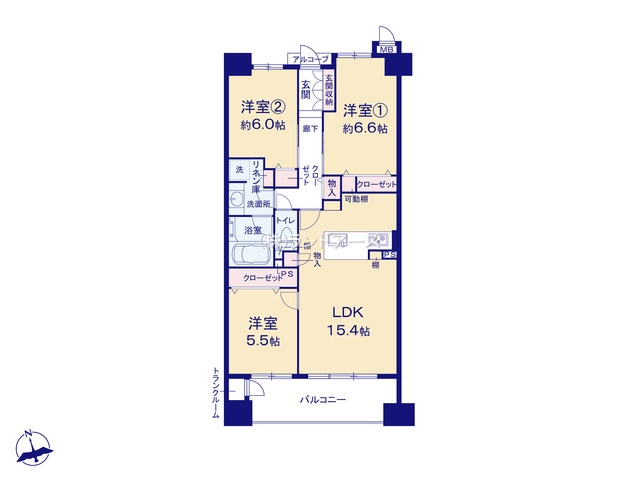 グリーンベル犬山（・3LDK・2,199万円）の間取り図