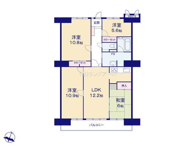 スペクトル尾張瀬戸（・4LDK・1,740万円）の間取り図