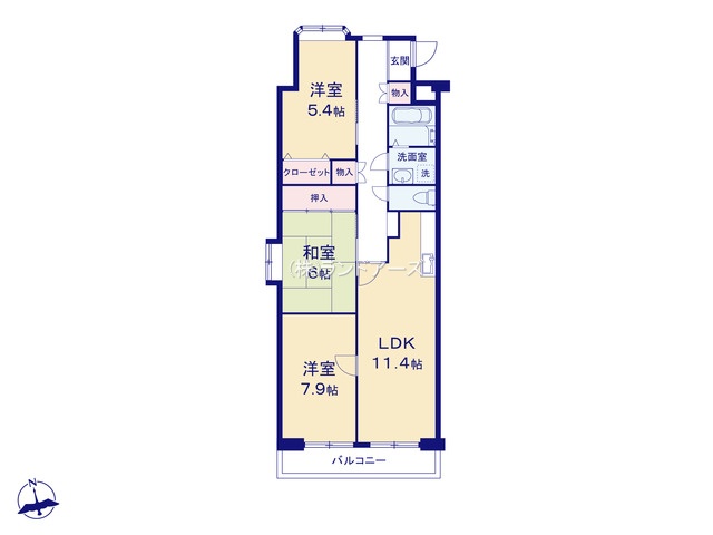メイツ半田（・3LDK・1,130万円）の間取り図