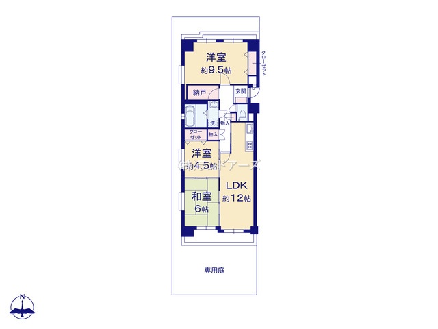 ライオンズマンション半田（・・1,199万円）の間取り図
