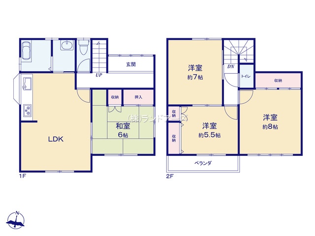 一宮市下沼町（中古戸建）（中古戸建・4LDK・1,730万円）の間取り図
