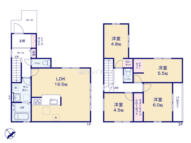 名古屋市千種区希望ケ丘（建売・4LDK・5,498万円）の間取り図