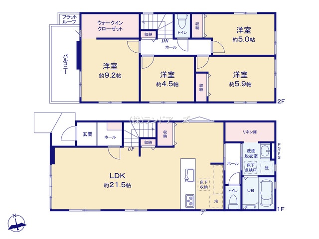名古屋市南区赤坪町Ⅱ（建売・4LDK・4,899万円）の間取り図