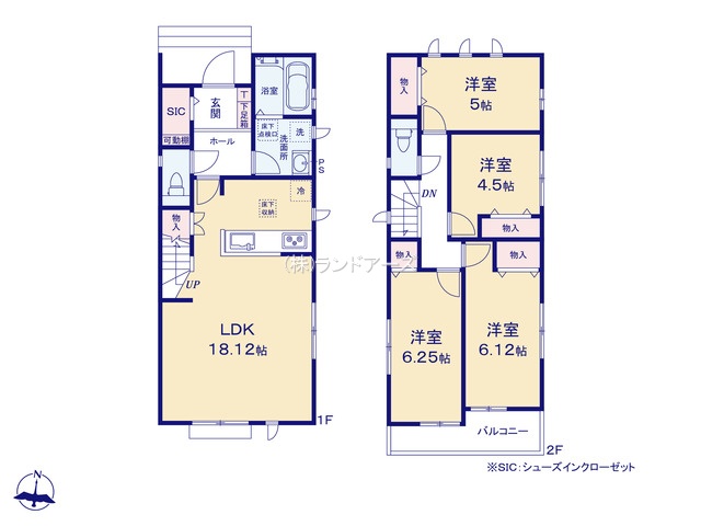名古屋市名東区香流ⅧC（建売・4LDK・ 4,190万円）の間取り図