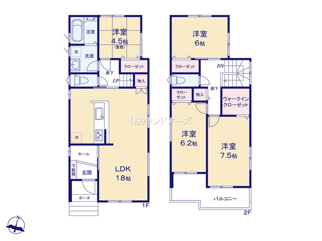 尾張旭市城山町城山1（建売・4LDK・3,499万円）の間取り図