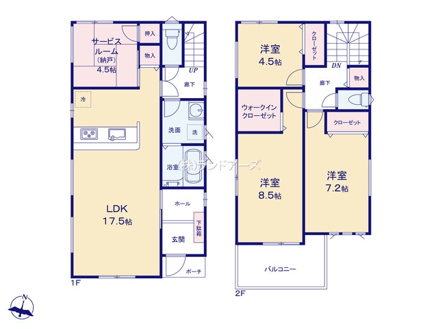 尾張旭市城山町城山2（建売・3SLDK （S）・3,599万円）の間取り図