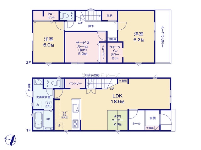 春日井高蔵寺町六丁目24-1期2（建売・3LDK・ 3,590万円）の間取り図